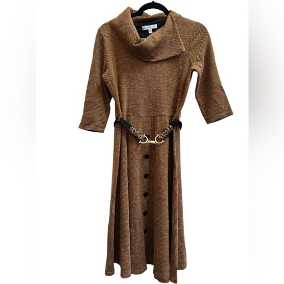 Vintage Robbie Bee Black and Brown Dress - Picture 1 of 7